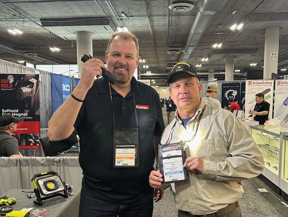 Tim Smith with our employee Clay at the 2024 Shot Show